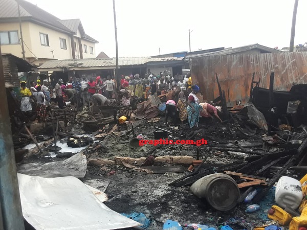 Fire guts portions of Agbogbloshie Yam Market