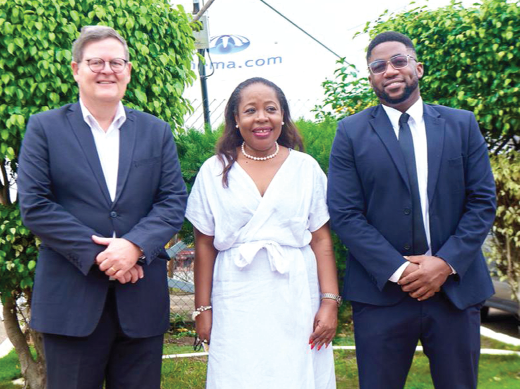 Mr Dick Niewuyzen (left), the Country Manager of KLM Royal Dutch Airlines, and Mr Victor Onoja, the Station Manager, KLM, with Ms Barbara Akuokor Benisa, Ghana’s High Commissioner to Malta