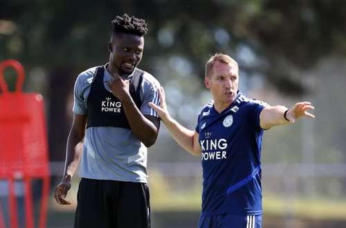 Daniel Amartey and Brendan Rodgers