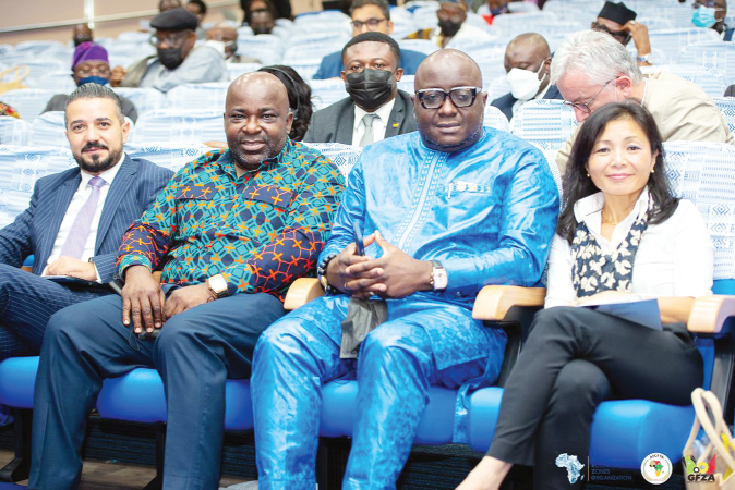From left: Ahmed Bennis, Secretary General of AEZO; Mr Michael Okyere Baafi, a Deputy Minister of Trade; Mr Michael Oquaye Jnr, CEO, Ghana Free Zones, and Ms Atsuko Toda, Director, Agricultural Finance & Rural Infrastructure Devt. of AfDB