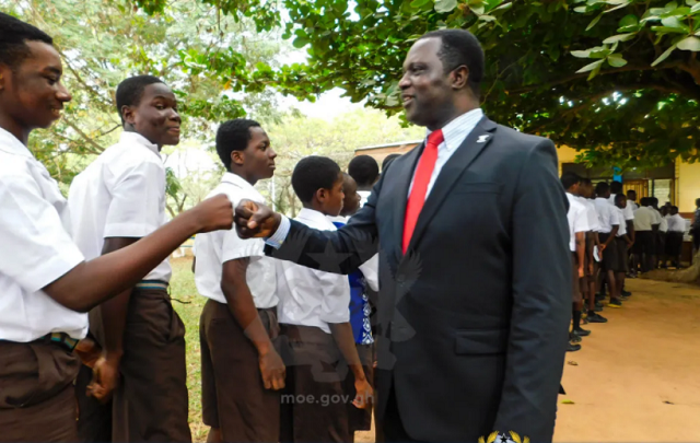 Library photo: Education Minister Dr. Yaw Osei Adutwum in an engagement with SHS students 