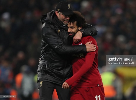 Jurgen Klopp(left) wants Mohammed Salah's contract talk to be finalised quickly