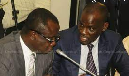 First Deputy Speaker of Parliament, Joseph Osei-Owusu, left, and Minority Leader Haruna Iddrisu