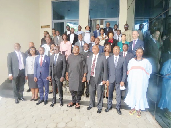 Mr Godfred Yeboah Dame (4th from left), Attorney-General and Minister of Justice, with some of his colleague Justice Ministers from ECOWAS member states