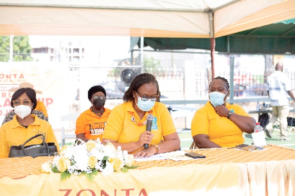 Mrs Rachel Baddoo delivering her speech. Picture: Caleb Vanderpuye