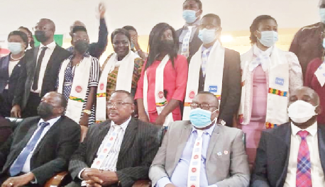 Mr. Rockson Dogbegah, President of CIAMC, with executives of the professional body and some of the graduands