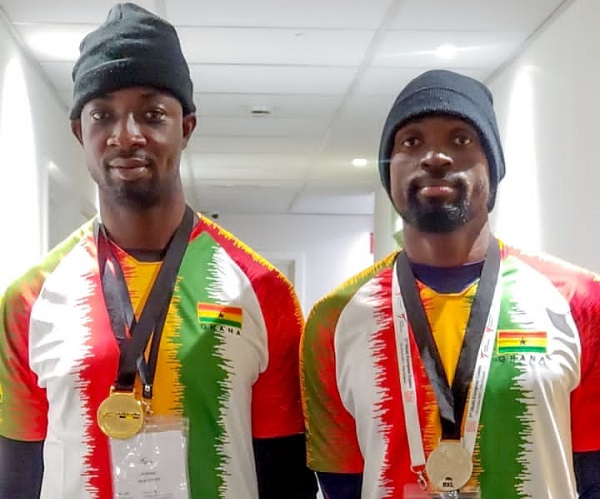 Joshua Nii Ayettey(left) and Michael Davidson won medals in Brussels