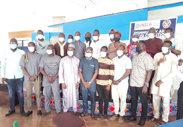 Mr Issah Ali (3rd from left), Programmes Advisor of the Institute of Leadership and Development, with the participants