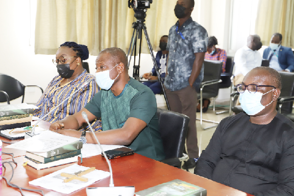 Dr Patrick Kuma-Aboagye, Director-General of the Ghana Health Service, at the Public Accounts Committee in Accra yesterday. Picture: GABRIEL AHIABOR