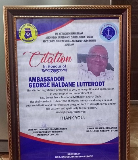 Methodist Church honours Ambassador Lutterodt