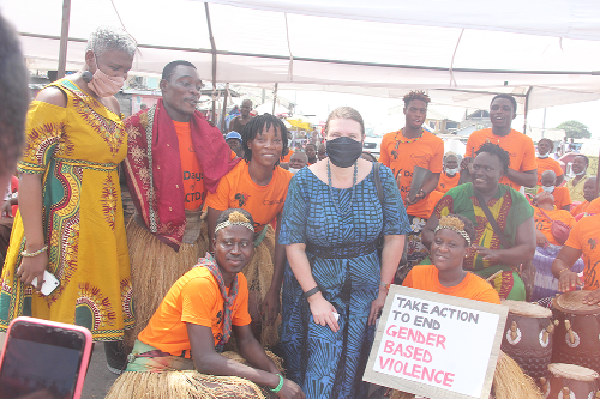 Mrs Kati Csaba (4th from left), Canadian High Commissioner to Ghana, with some members of Hope for Africa and invited guests. Picture: BENEDICT OBUOBI