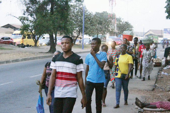  Commuters walking from the central business district of Accra to various destinations. Picture: REGINALD O. MENSAH