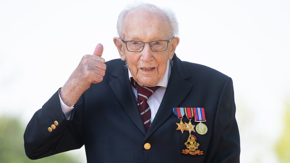Captain Sir Tom Moore raised almost £33m for the NHS