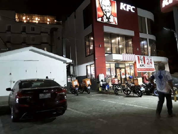 KFC at Osu in Accra was observing the safety protocols