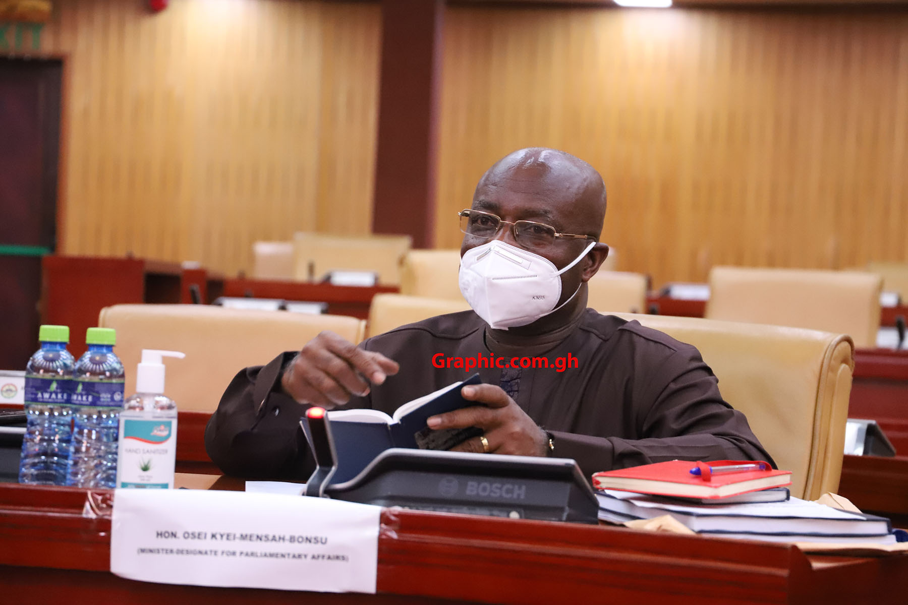 Mr Osei Kyei-Mensah Bonsu, responding to questions before the appointment committee in Parliament. Picture: GABRIEL AHIABOR
