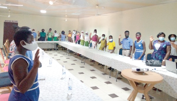 Some participants during the workshop organised by SOS Children's Village in collaboration with Abuakwa North Education Directorates