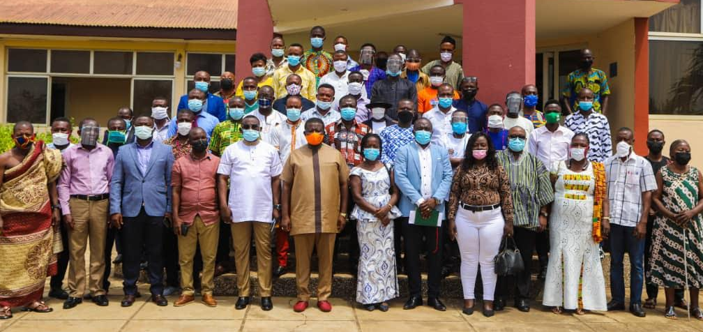 Mr Eric Nana Agyemang-Prempeh (arrowed) with the participants after the opening ceremony