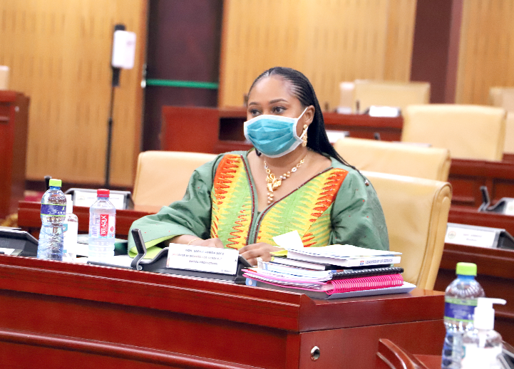  Ms Sarah Adwoa Safo responding to questions before the Appointments Committee of Parliament. Picture: GABRIEL AHIABOR
