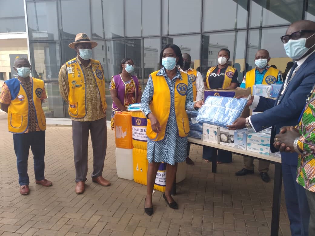 Lions District 418 Ghana donates PPE to UGMC and Ga East Hospital