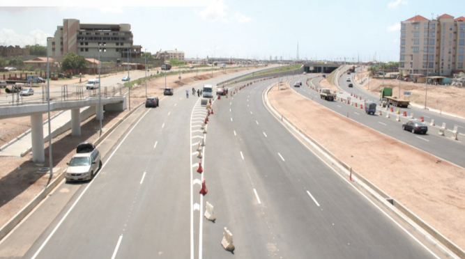 The newly opened Tema Motorway roundabout interchange