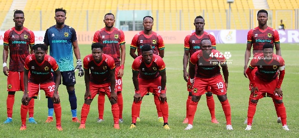 A line up of Asante Kotoko team