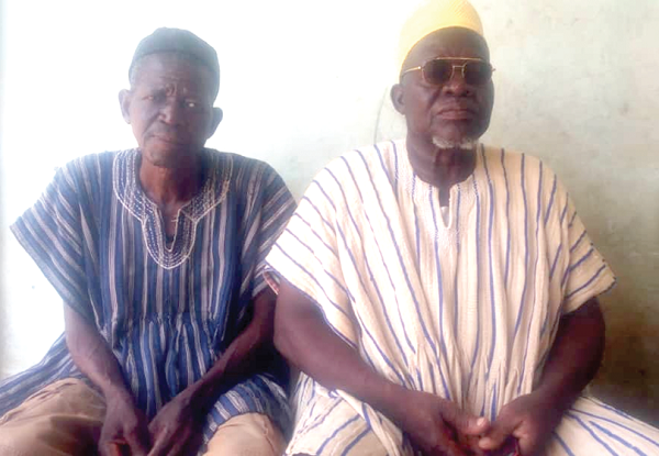 Mr Lawrence Bagbin (right), Head of the Bagbin family, and Mr Moses  Bagbin, an elder of the family