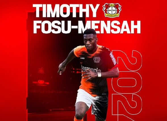 Bayer Leverkusen announced Timothy Fosu-Mensah's deal on Wednesday