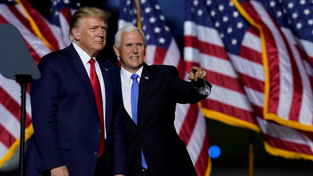 US President Donald Trump and his Vice Mike Pence