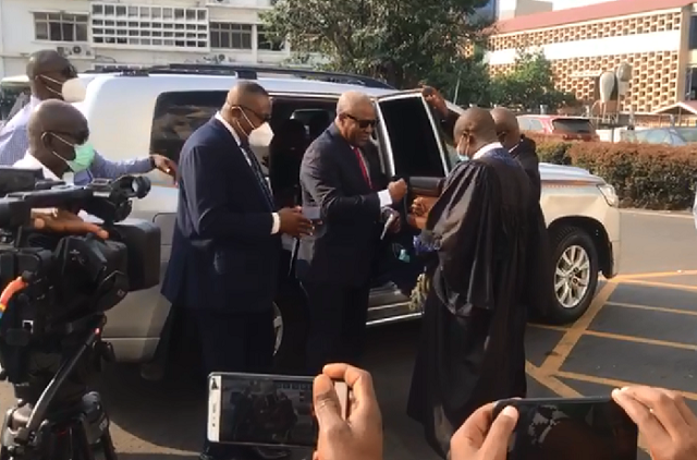 John Mahama arriving at the Supreme Court on Thursday morning