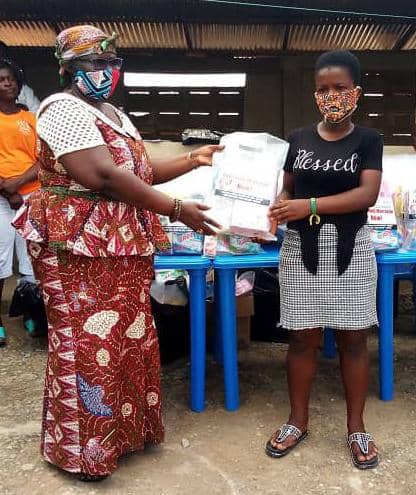 Nana Afua Badu at a ceremony to present sanitary pads to adolescents at Kissi