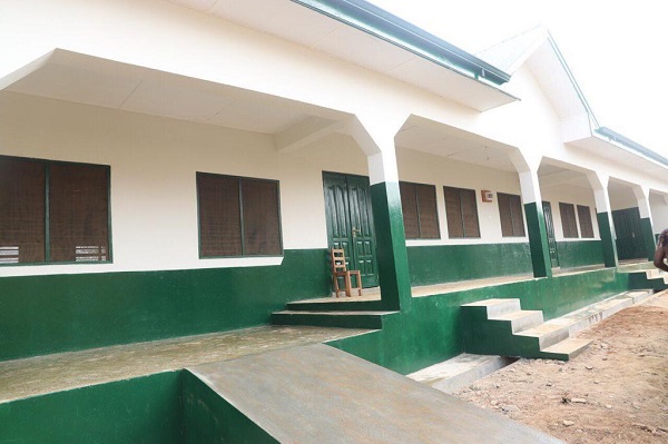 Front view of the 3-unit classroom block.