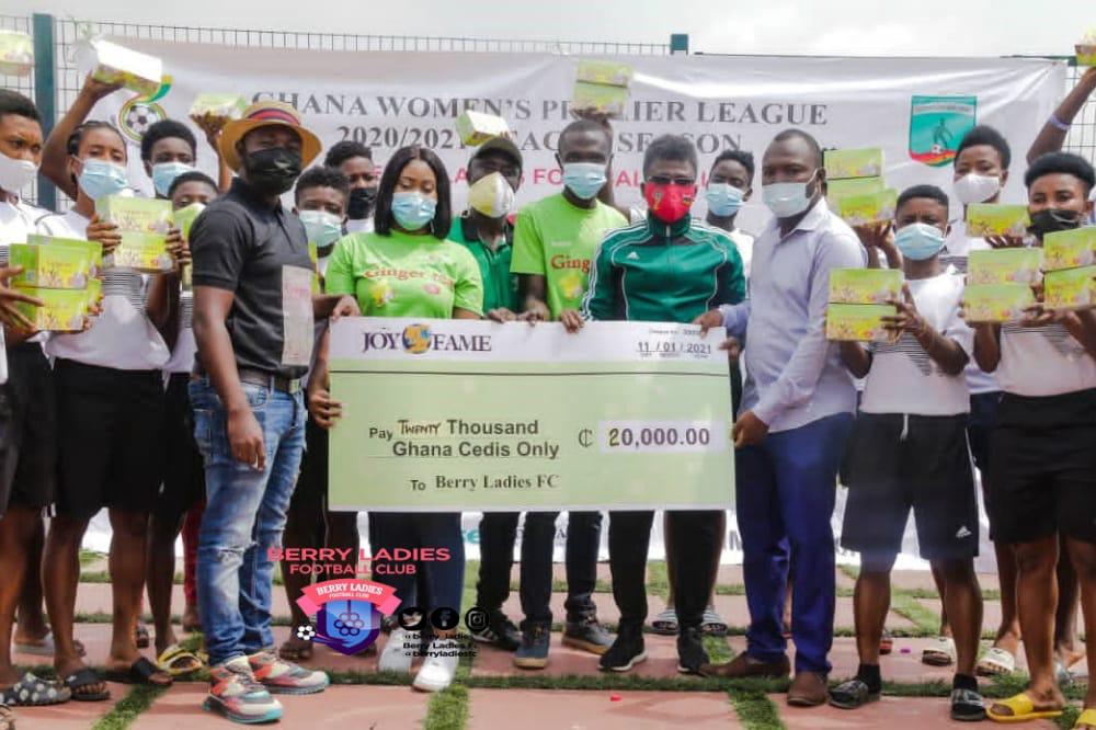 Joy4Fame Group of Companies donate cash, products Berry Ladies FC