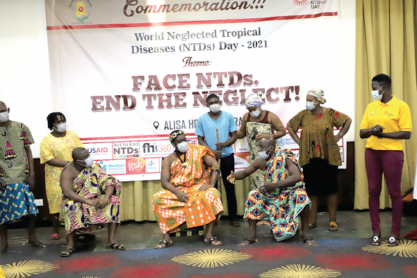  Members of the Abibigromma Theatre in a sketch on Neglected Tropical Diseases during the event. Picture: EDNA SALVO-KOTEY