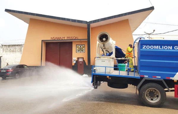 Zoomlion disinfects Graphic, Nsawam Prisons 