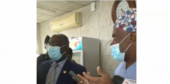"Having the license to practice is different from an operational license. The law require you to procure a license from us and since you have failed to do so, we have no option than to close the facility," Dr Philip Bannor (left) said in response to Dr Obeng-Andoh's (right) claim of having a license to practice.