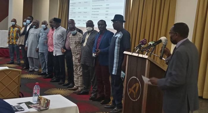 Management of FIAG being inducted into office by the Chief Executive Officer of FIAG, Dr Kwame Asamoah Adam (1st right)