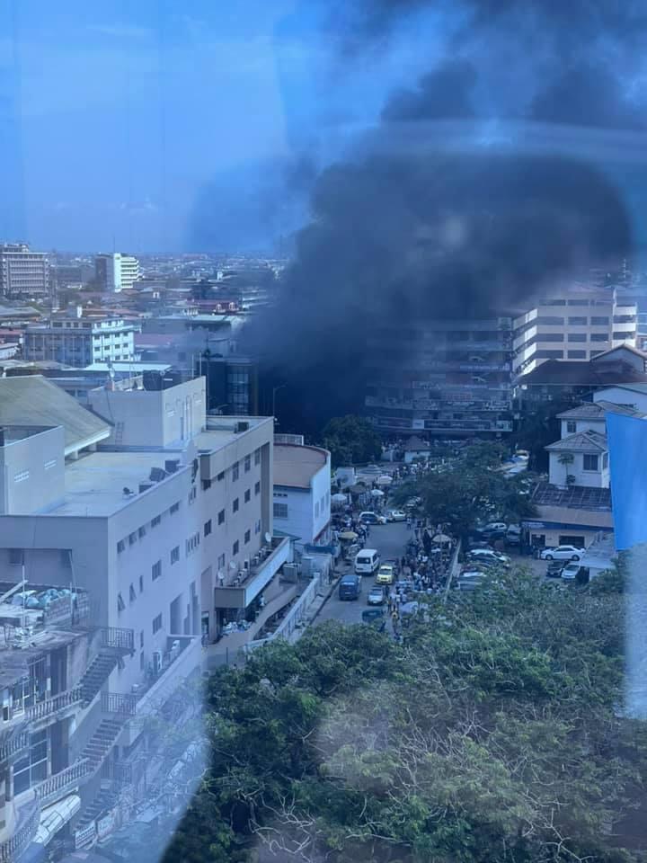 Photo by an eyewitness in a nearby building posted on social media