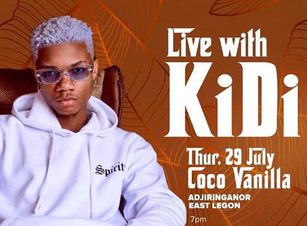 KiDi to thrill music lovers at Live Konnect