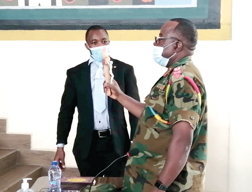 Brig. Gen. Joseph Aphour swearing the oath before the committee