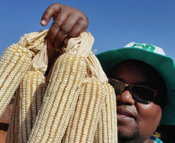 • An extension officer displaying the produce