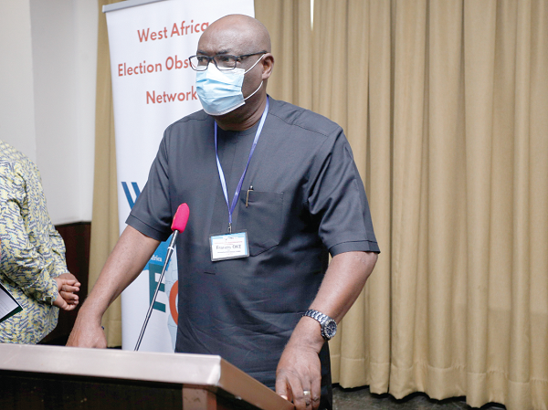 • Mr Francis Oke, Head, Electoral Assistance Division of ECOWAS, delivering the keynote address.