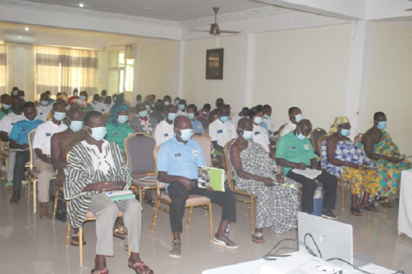  • Dr Ebenezer Djagbletey (inset), a Deputy Director of Operations, Northern Zone of FSD, delivering the keynote address at the launch of the project