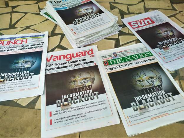 Nigerian newspapers in joint front-page protest