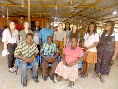 Mr John Kofi Sackey (seated middle) and Dr Nat Quansah (seated left), the Academic Director of the SIT, with the students and lecturers