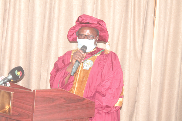 Mr Hamidu Adakurugu, Director of General Administration, Ministry of Health, speaking at the West African Postgraduate College of Medical Laboratory Science (WAPCMLS) 2021 Annual General and Science Meeting. Picture: Maxwell Ocloo