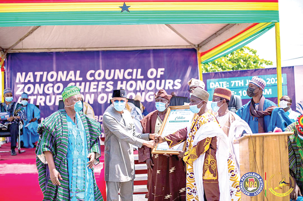 Dr Mustapha Abdul-Hamid (arrowed) receiving the citation at the ceremony
