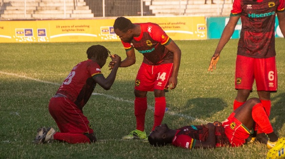 Disappointed players of Asante Kotoko after their defeat