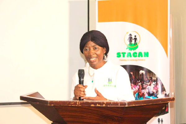 • Ms Elsie Owusu -Kumi, the Founder of STACAN, speaking at the launch