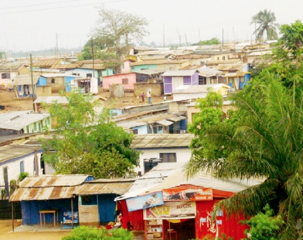 A settlement at the Buduburam Camp