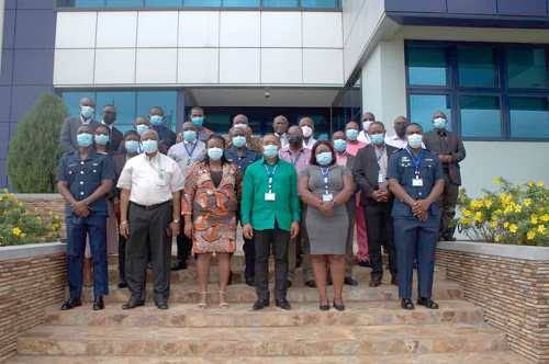 Mr Akwasi Agyeibi Prempeh (middle), acting Commissioner, AIB with newly appointed investigators